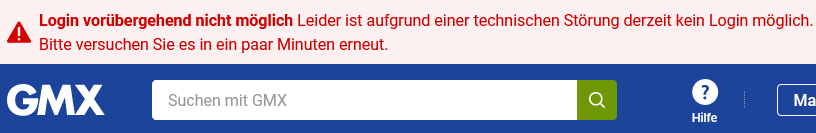 datawrangler2's tweet photo. [*login error]
.
Kümmert sich eigentlich irgendjemand seitens GMX um den Scheiss?
.
(nun bereits +60min - Raum Berlin/BB)
@GMX #loginerror #NoMail #MailFail https://t.co/B1uixodK37