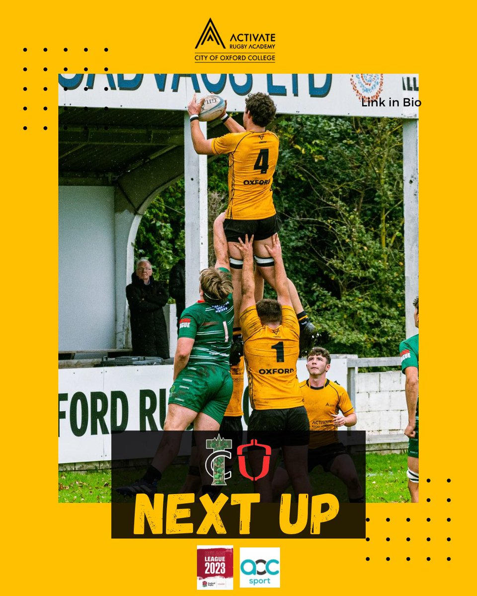 TWO games at home this week! 

🆚 Truro College
🗓️ Wednesday 8th November 2023
📍 Oxford RFC
🕑 14:00
🏆 RFU ACE League

🆚 Hartpury College
🗓️ Wednesday 8th November 2023
📍 Oxford RFC
🕛 12:00
🏆 AOC Premier League

<a href="/activatelearn/">Activate Learning</a> | <a href="/midsrugbyacad/">Midlands Rugby Academy</a> 

#UTA