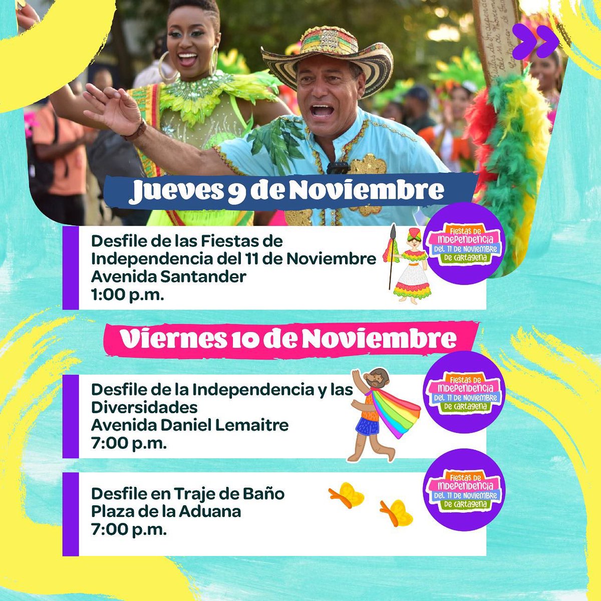 💥¡Pri Prá! se metió la última semana de nuestras Fiestas de Independencia del 11 de noviembre y como podrás anticipar tenemos una agenda cargada de celebraciones de nuestra independencia.

💡Consulta la agenda cultural de la semana que tiene el IPCC y la Red Distrital de