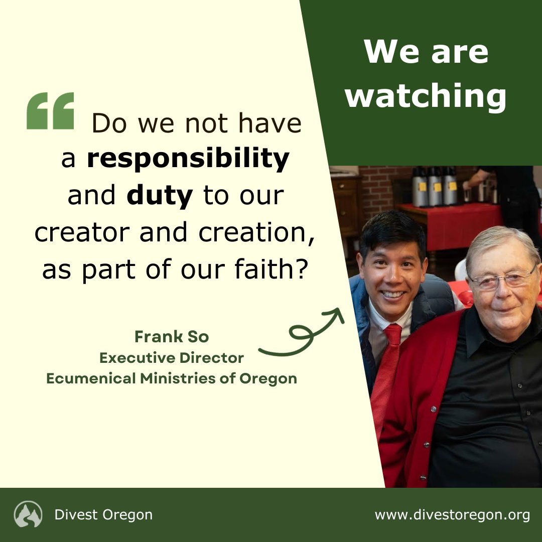 Divest Oregon Coalition Members are watching as the Oregon Treasurer develops his Decarbonization Plan for $94 billion of Oregon State Treasury investments. For state employees with PERS retirement, and for all of us, climate risk is also financial risk.