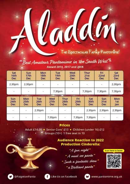 Don't be Wishee Washee about it ... come and make a (lad) din at our place this Christmas! 

Tickets are flying out of the theatre on a magic carpet ... all together now 'oh yes they are'

palacetheatrepaignton.co.uk/shows/aladdin-…