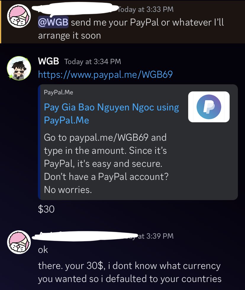 WGB05112004's tweet photo. AVOID THIS FREAK ‼️

@/Aninfamousanon 
commissioned me. Didn’t pay for almost 2 months and then only pay me 30.000 VND that’s $1.8 ! 

And then mf had the audacity to blame me for not specify the currency even though I clearly asked for $30 💀 https://t.co/SRoltlLnIN