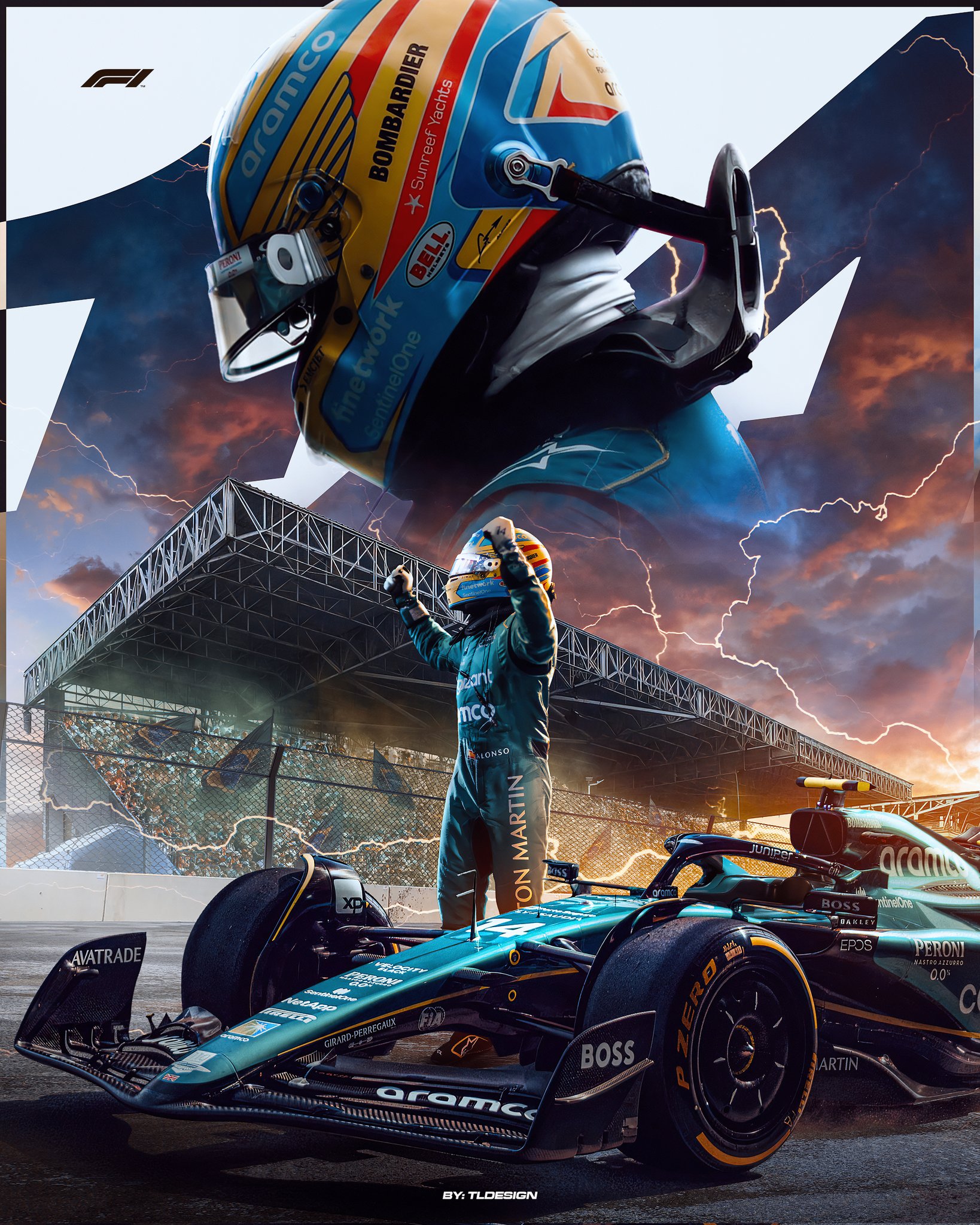 Tl Design on X: Fernando Alonso #BrazilGP poster 🇧🇷🎨 #FA14 #AstonMartin  #F1 #Formula1  / X