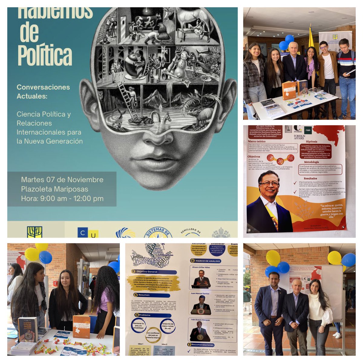 Feria de investigación en ⁦<a href="/EPRIdelaSergio/">Escuela de Política y Relaciones Internacionales</a>⁩ con Semillero de #políticaexterior (POLEX) USA y PUJ