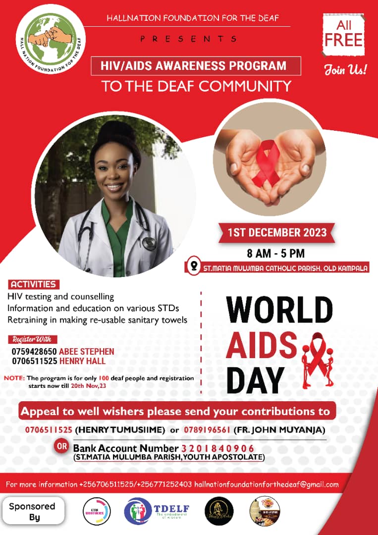 CBMGroup_'s tweet photo. Speaking up! for those who have no guts to standout is everyone's responsibility #theDeaf they need to know! ask! get saved! 
join us on 1st/Dec/2023
@UNAIDS @USAIDUganda @HallNationFD  @thedebateandli2  @MinofHealthUG https://t.co/VAgkWxJQIC
