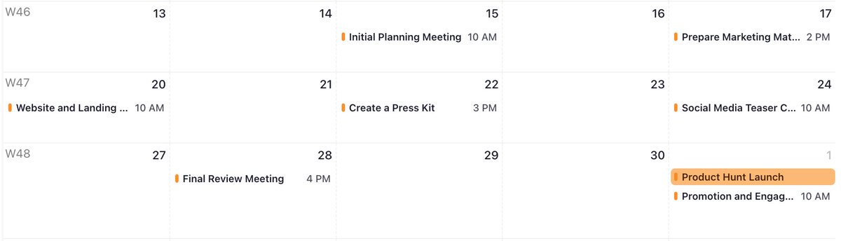 <a href="/ProductHunt/">Product Hunt 😸</a> launches are a party... with lots of prep work. 

Morgen Assist is making it a tad easier with a custom workflow that schedules all those pre-launch to-dos in your team's calendars using AI.  

See our launch to make yours easier!