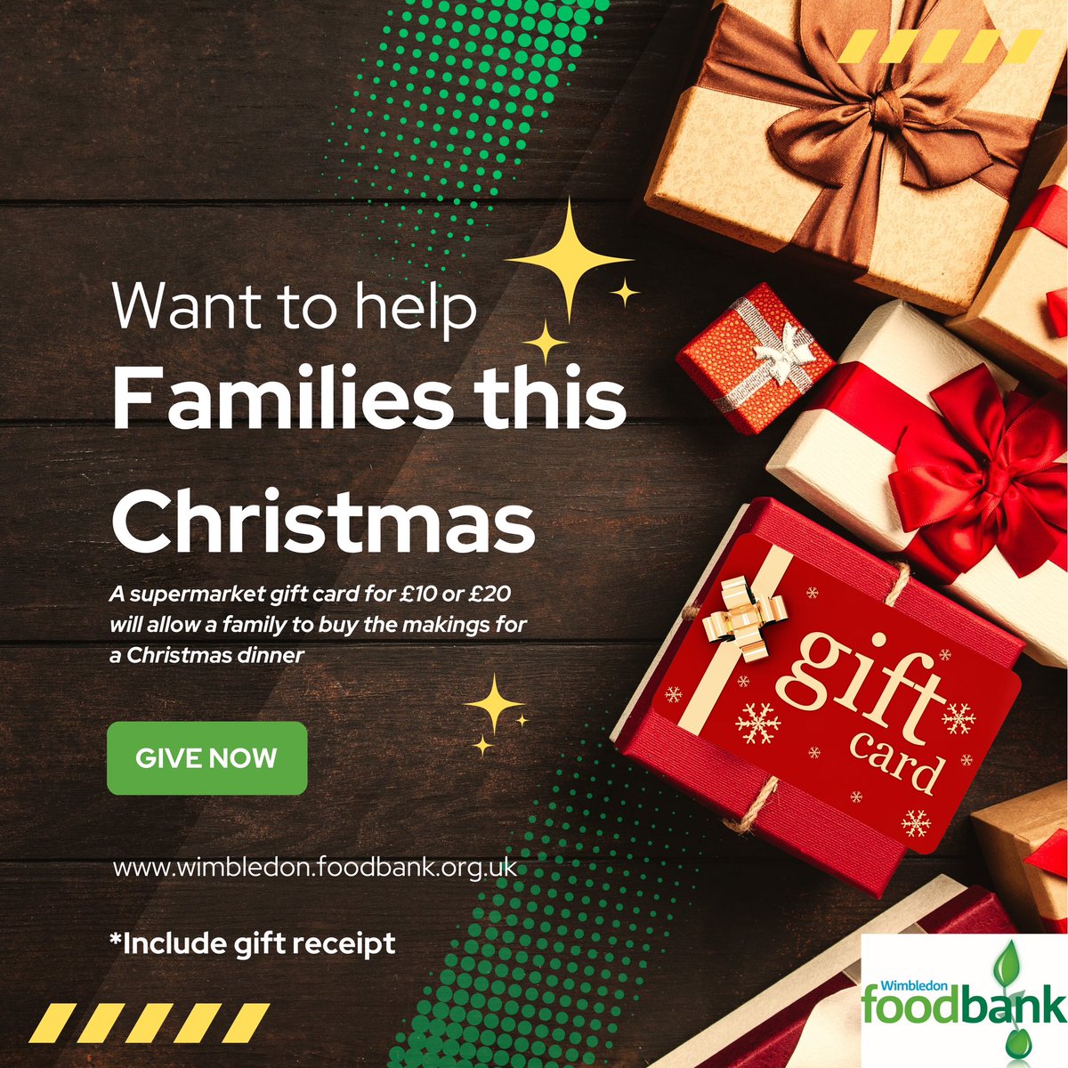 Looking to make a difference this Christmas? With just £10 or £20 vouchers, you can empower families to create their own cherished Christmas dinner memories. Don't forget to include a gift receipt when mailing or emailing your donation. 🎅🏼🌟 #ChristmasGiving #GiftCardDonation