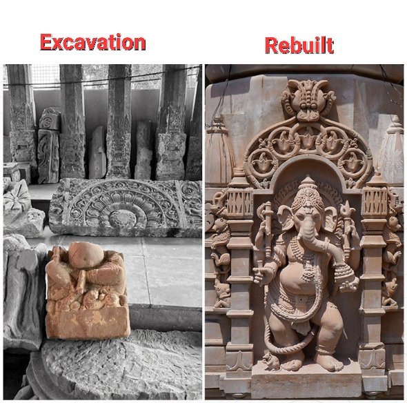 AskAnshul's tweet image. An idol of Lord Ganesha found during the excavation of the Ram Mandir in Ayodhya has been now rebuilt &amp;amp; restored in the Ram Mandir.

Reclaim, Rebuild, Restore !!