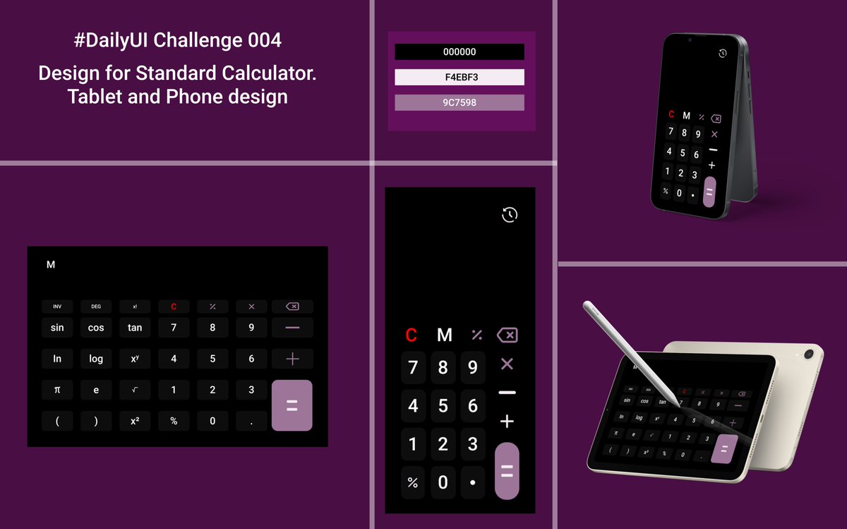 DesignerInCyber's tweet image. #Dailyui Challenge 004
Calculator app design