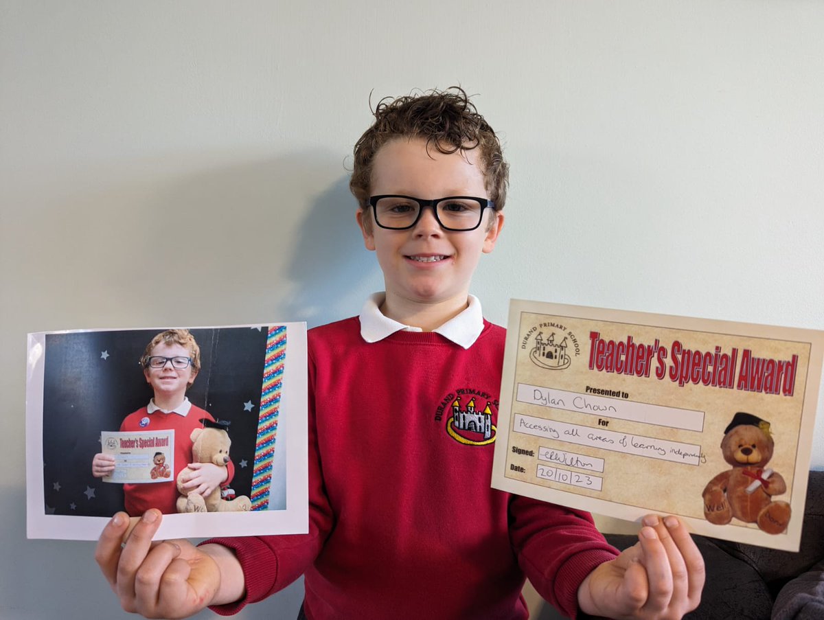 SuperKel1980's tweet photo. @DurandPrimary 
Our young man received this award yesterday. Mummy and Daddy are so proud of you.  Dylan has well and truly settled into his reception class.  Go Dylan! 🥰 @Cheif_Chown https://t.co/dOpCHW8G80