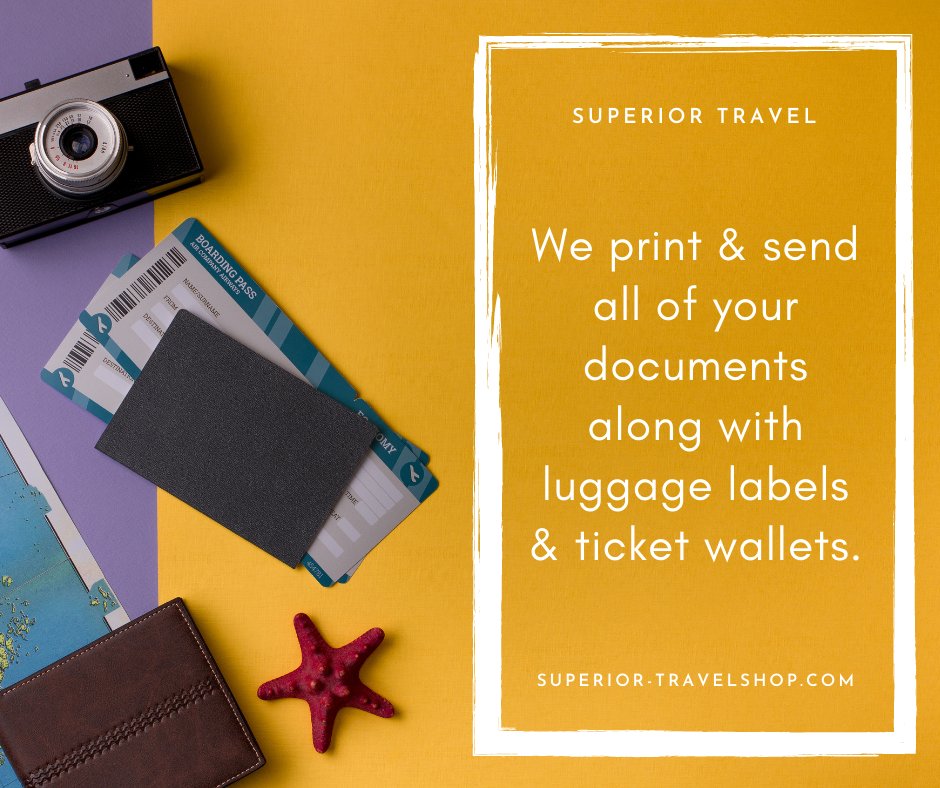 SUPERIORTRAVEL's tweet photo. ⁉️ Why Book With Us ⁉️

We Print &amp; Send all of your Documents along with Luggage Labels &amp; Ticket Wallets. 💕

Remember: Online is for Looking 👀 Travel Agents are for Booking! ❤️

💻 https://t.co/UT3POBNgl7
📲 0800 130 3137

#holidays #getaway #lovetravel #tourist #cruise https://t.co/uPo63hdMO2