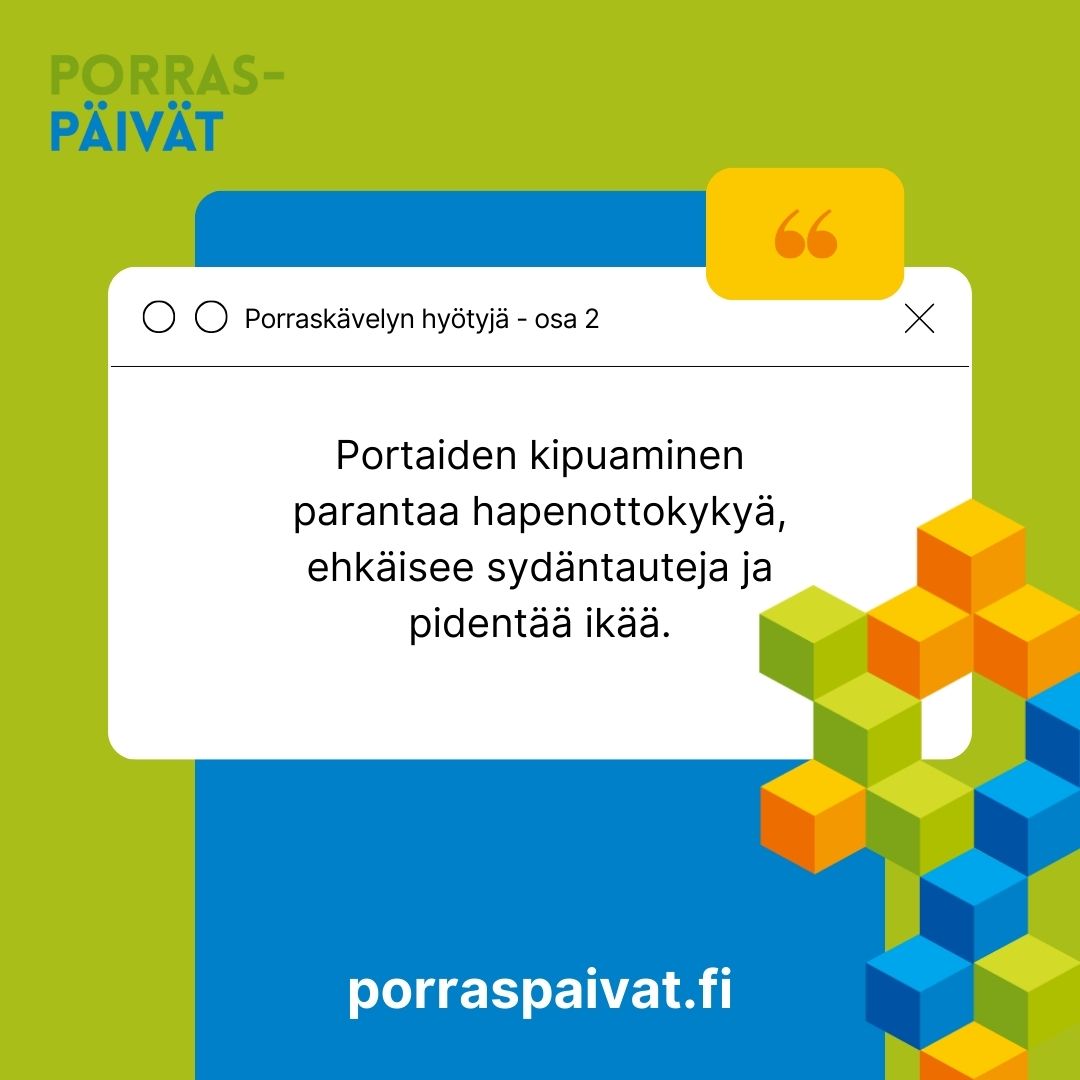 On se tehokasta! 😲 Katso nyt, mikä määrä terveyshyötyjä. Mars portaisiin siis! Porraspäivät on hyvässä vauhdissa, mutta hyvin ehtii vielä mukaan! Ilmoittaudu osoitteessa porraspaivat.fi #porraspäivät #AskelTerveyteen #LiikkuvaAikuinen #AktiivisuusOnUusiNormaali…