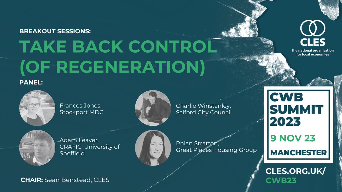 Excited to be chairing this session at #CWBSummit 2023 with @CLESthinkdo, exploring the failures of regeneration practice and development activity to date and the emerging progressive alternatives!  🏗️🛠️🌱