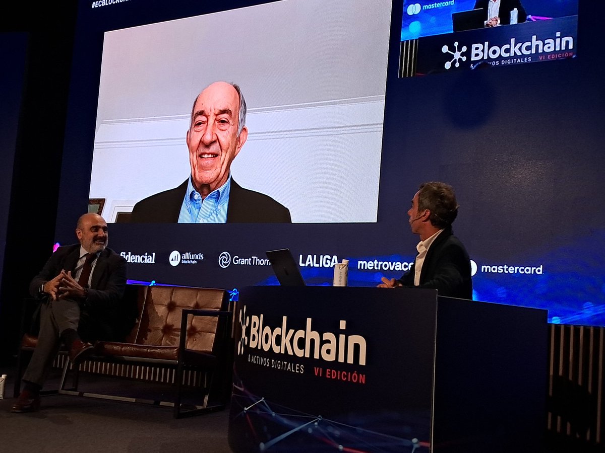 lamurgacom's tweet photo. Con "Crackfredo Muñoz" @GrantThorntonSp en #ECBLOCKCHAIN y Miguel Angel Fernández Ordoñez @BancoDeEspana  desafios del dinero y depósitos tokenizados, un carreron, necesitamos aprender mucho señores. Oportunidades,  riesgos, separación de sistemas de pago y negocio bancario https://t.co/0d7jKmXBbb