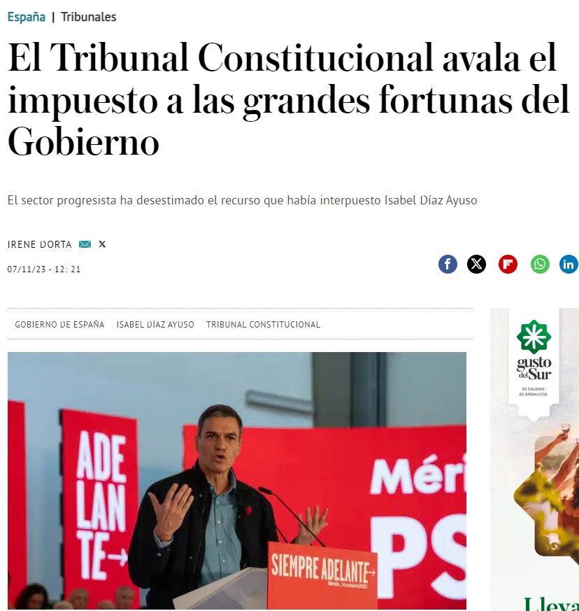 valores_espana's tweet photo. ☑️MAZAZO AL DERECHO A LA RIQUEZA Y A LAS COMPETENCIAS AUTONÓMICAS.

El TC avala el IMPUESTAZO a la riqueza del Gobierno y contra una invasión de competencias autonómicas.

El PSOE incumple su promesa de despolitizar el Tribunal Constitucional.

NOSOTROS LO HAREMOS. https://t.co/2jZ3xVPMux