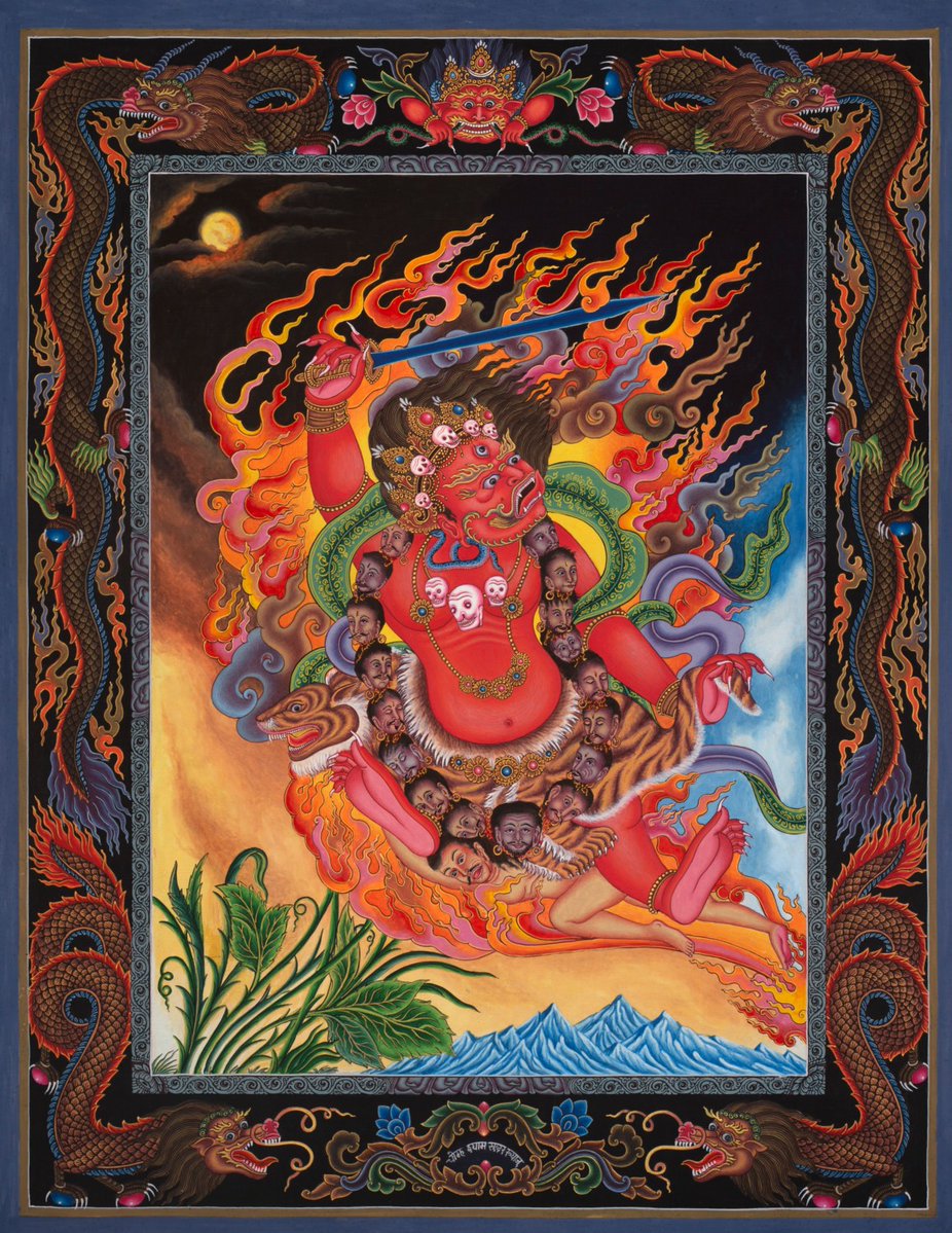 Unleash the Power of Red Bhairava Mahakala: 15% Off in Our Etsy Shop Now!' 🔴💥🛍️ #ThangkaArt #BuddhistArt #EtsySale #BlackFriday etsy.com/listing/941605…?