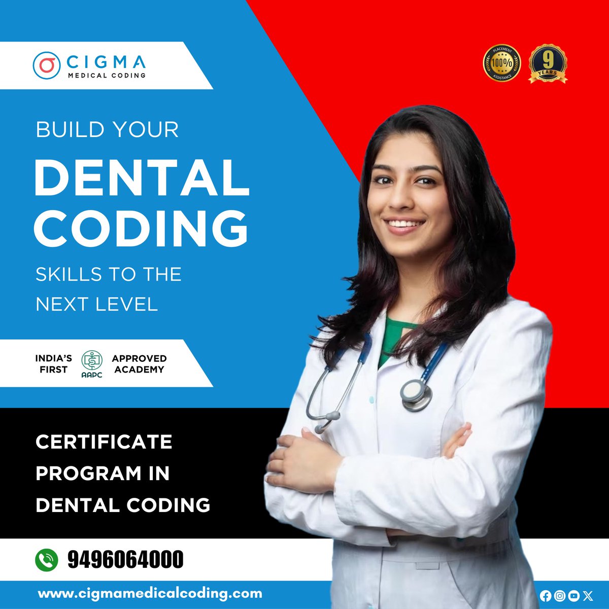 cigmahealthcare's tweet image. Explore the Path to a Rewarding Career in Dental Coding with Cigma Medical Coding Academy!

Are you a medical coding enthusiast looking to pivot your career towards dental coding? Look no further! Join our comprehensive Certificate Program in Dental Coding.

#dentalcoding
