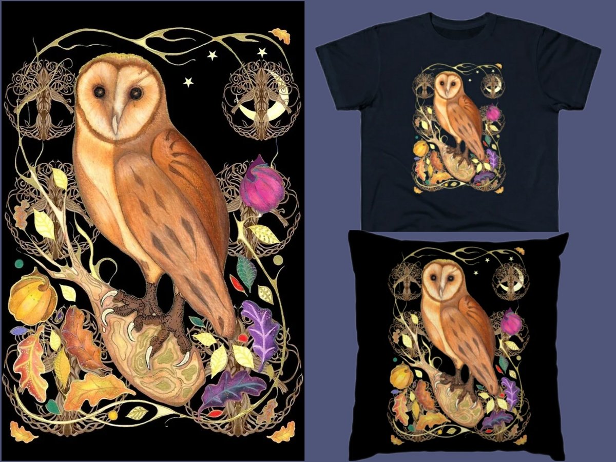 nocturne_design's tweet photo. Sold♥️'Harvest Moon Barnowl' #teepublic Thank you always! SHOP yours: https://t.co/DcMmHsFX7l

#barnowl #owllove #autumnmagic  #naturetee #birdart #artistsonx #cushion #poster #sticker #artprint #uniquegifts https://t.co/aK2AB6IPi0