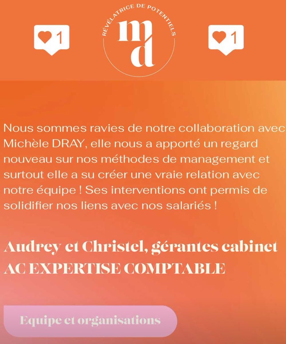 MDrayCoaching's tweet photo. Ils m’ont fait confiance 
Merci pour votre implication.
Individuel ou collectif mon accompagnement est  précis, qualifié et parfaitement adapté à vos besoins. 
Il  révèlera vos potentiels. 
Tous vos potentiels. 
#coaching #consulting #coachingcadres #dirigeants #gestiondecarrière https://t.co/rvq7l5K2ui