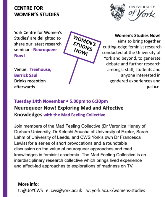 UoY Centre for Women's Studies tweet media