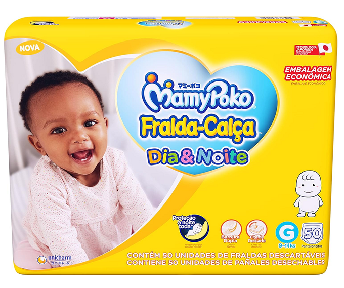 Fralda-Calça MamyPoko Dia&Noite Tamanho G, 50 unidades