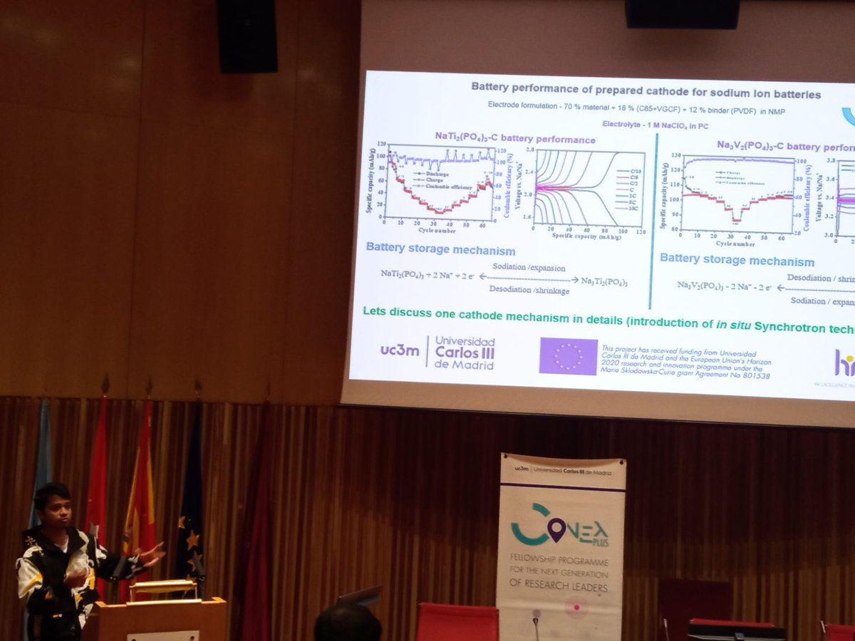 sypmat's tweet photo. Congratulations to our college @bidhan_pandit !! He let us know more about his project. #MarieCurie #CONEX_plus #materials #Naion_battery #UC3M https://t.co/egDHLiTr3K