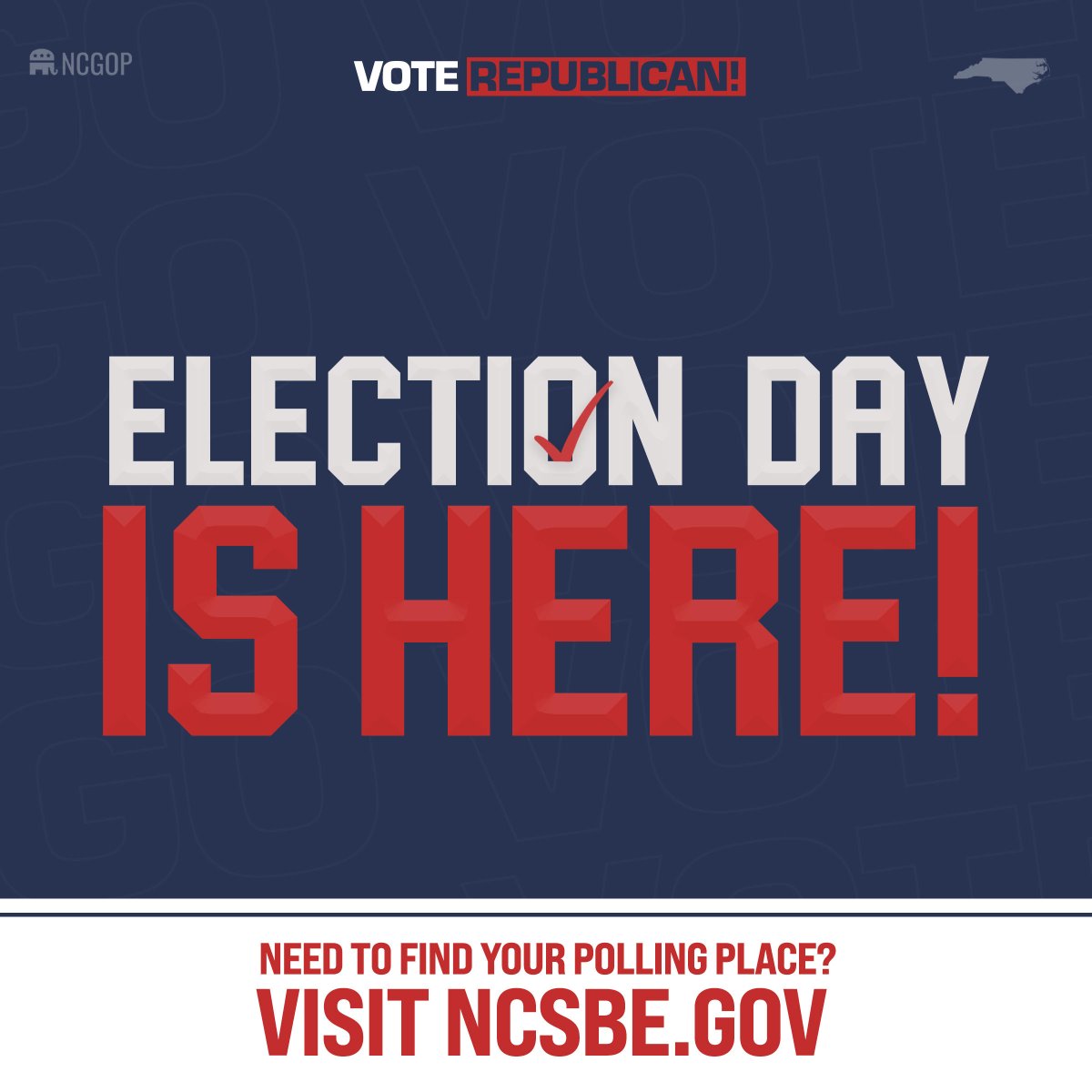 Polls are open for local elections in dozens of municipalities across North Carolina. Find your polling place and go cast your vote for conservative leaders in your community!