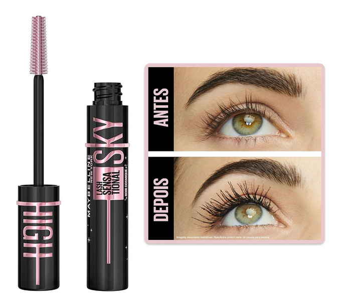 Máscara de Cílios Maybelline NY Lash Sensational Sky High Cosmic Black Lavável