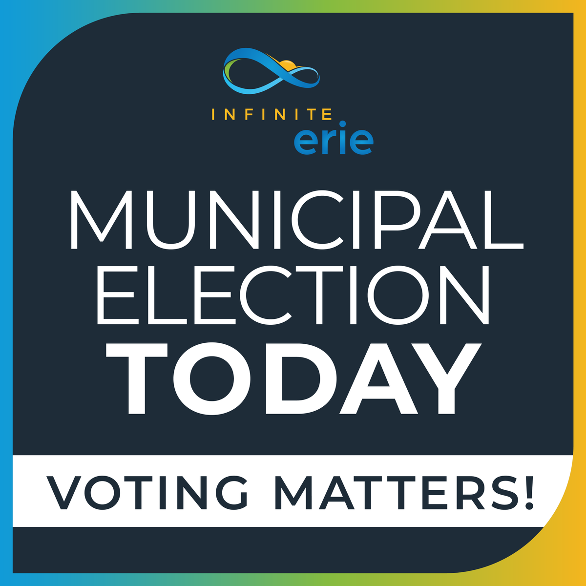 Today is the #MunicipalElection! Get out and #VOTE. 🗳 Polls are open from 7 a.m. to 8 p.m. 

REMINDER: Mail-in and absentee ballots must be received by your county election office before 8:00 p.m. TODAY.

Find your polling place here: ow.ly/pVCT50Q1wh5