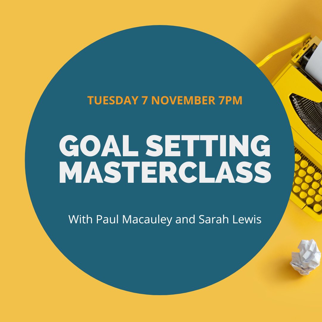 It's tonight! Join <a href="/paul_macauley/">Paul Macauley</a> and <a href="/fictionalsarah/">Sarah Lewis</a> for a Goal Setting Masterclass and get your writing ducks in a row for the next three months writershq.co.uk/goal-setting-m…