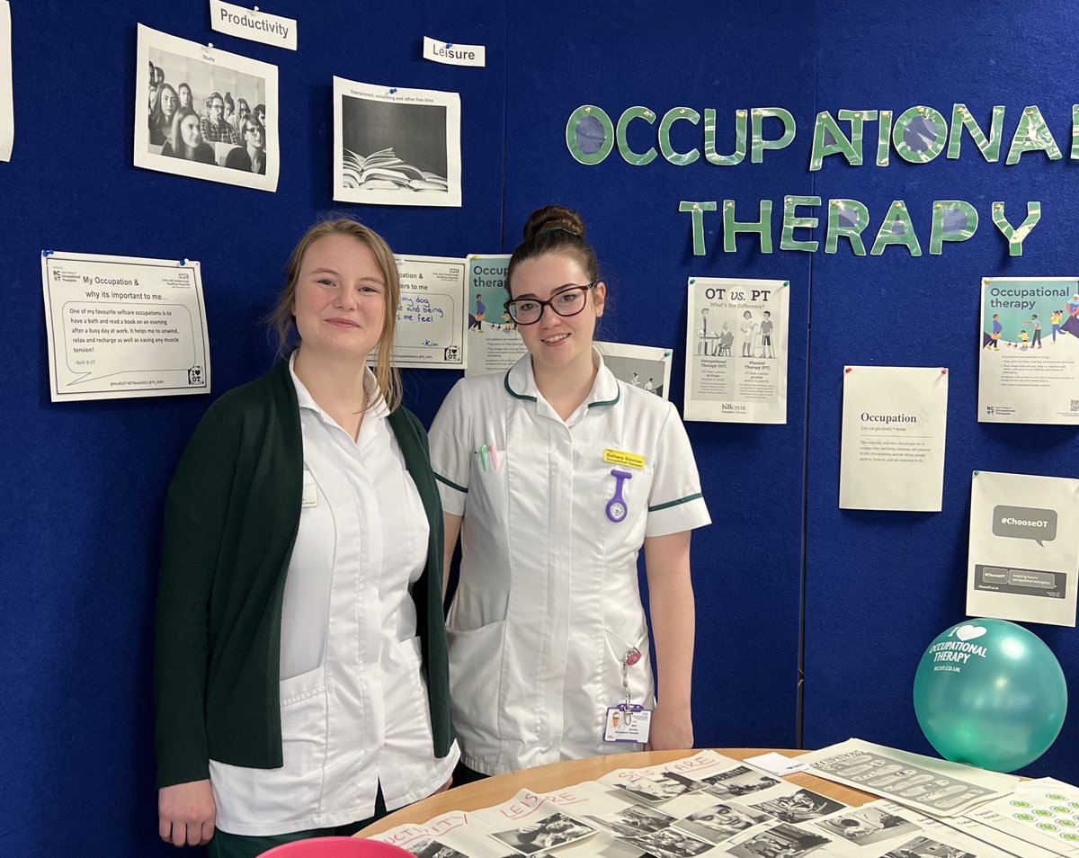 KrishnaDe's tweet image. Great to see the occupational therapy team building awareness with patients and the public about their work at @YSTeachingNHS as part of #OTWeek2023 and joined by student OT’s from @YSJOT #AHP #OT