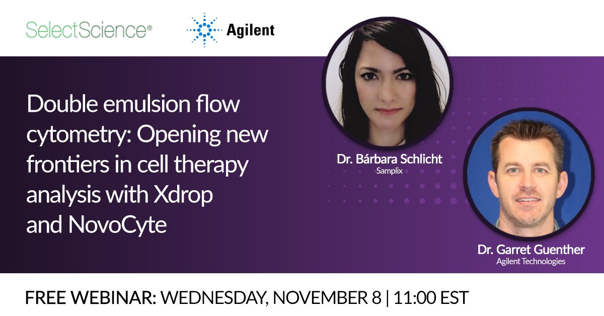 SelectScience's tweet image. Last chance to register! Unlock the power of single-cell analysis: Join our webinar with Dr. Bárbara Schlicht of Samplix and Dr. Garret Guenther of Agilent Technologies as they explore the power of droplet microfluidics.

#singlecellanalysis #microfluid... view6.workcast.net/register?utm_m…