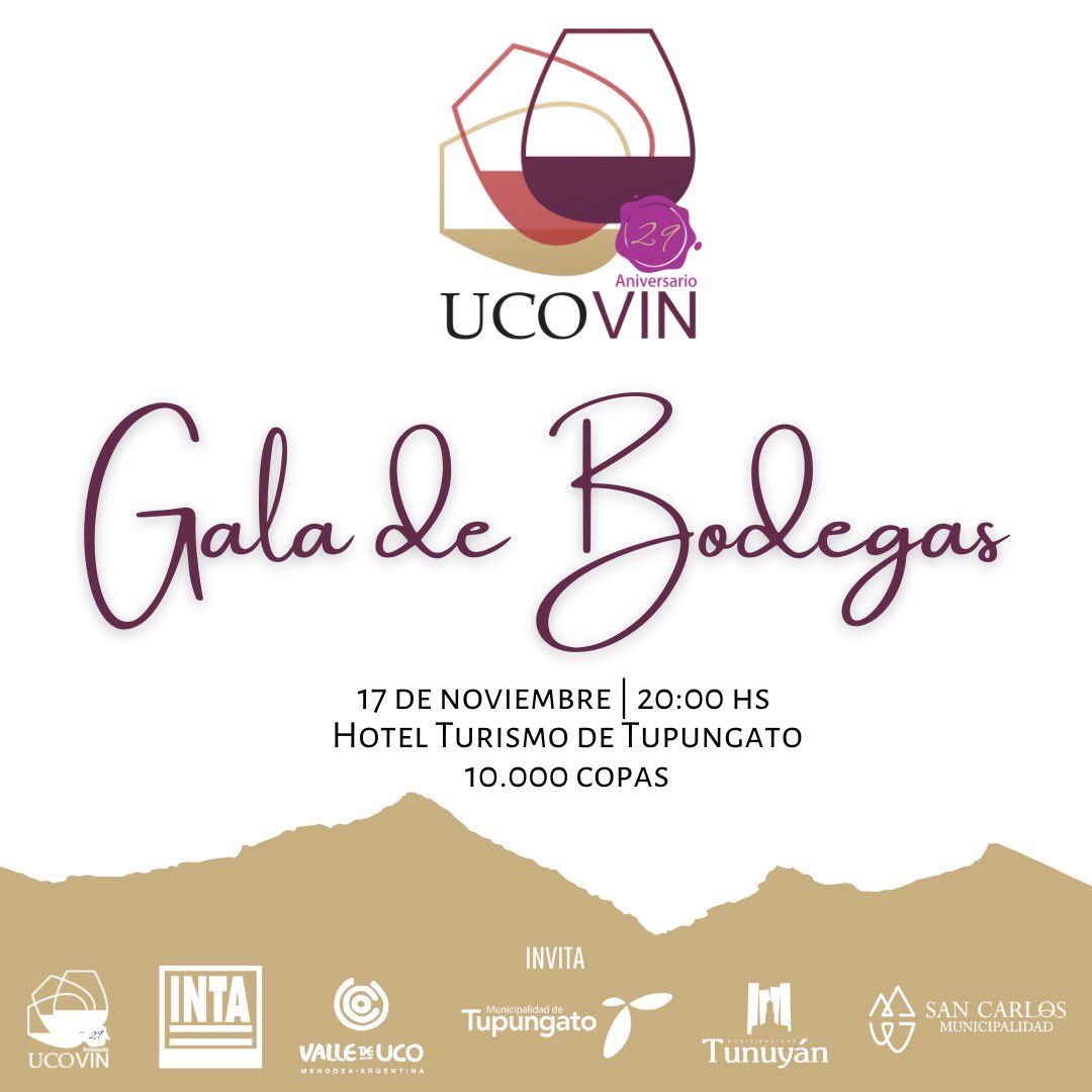 ucovin's tweet photo. Los esperamos 🍷🍷🍷 https://t.co/1daalfx76x