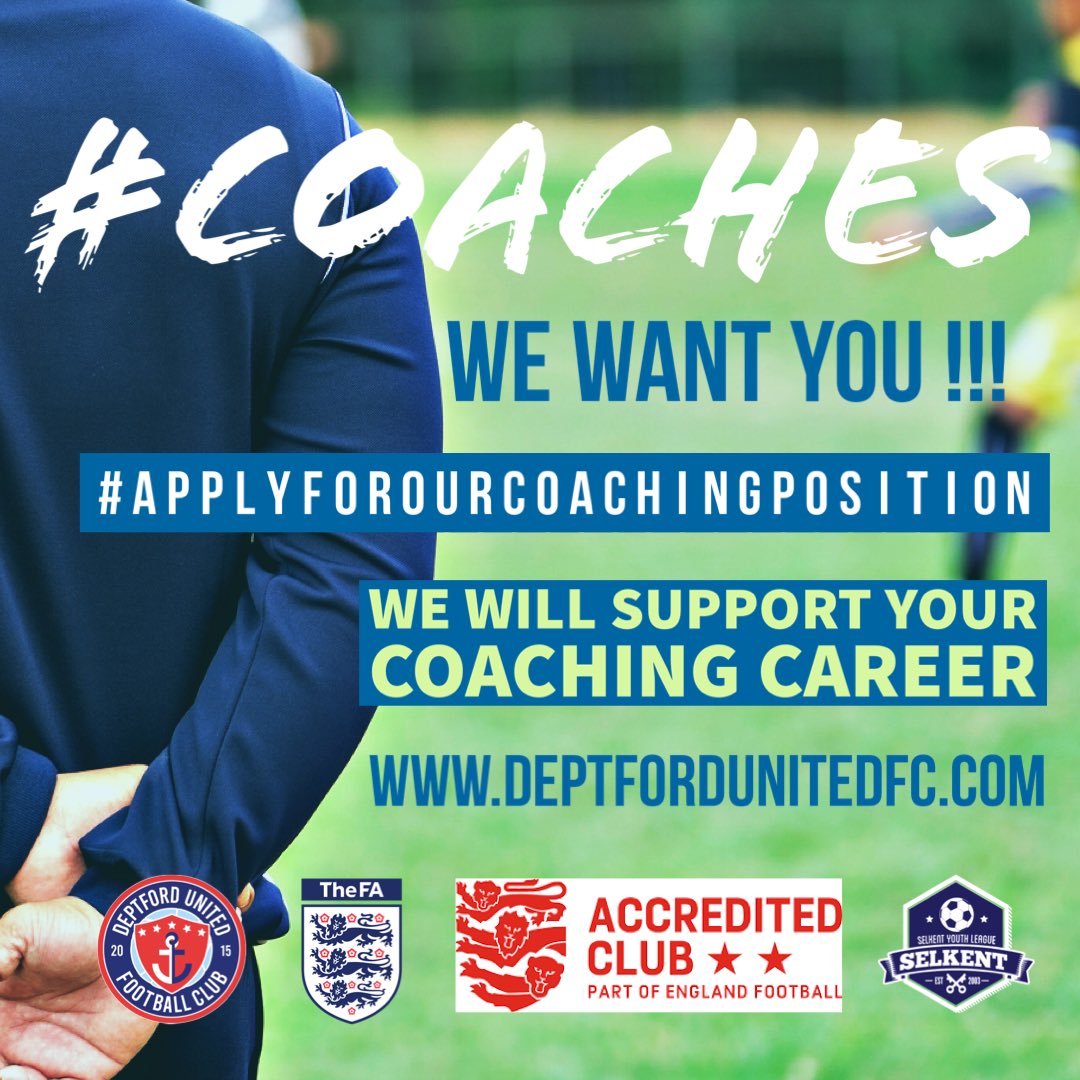 #thisishowlegendsaremade #leadateam #coaches we want you!!!!! Are you interested in #coachingcareer ? We will help you! deptfordunitedfc.com