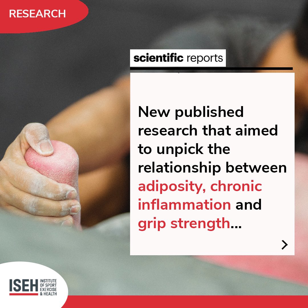 New research 📣📄Multivariable Mendelian randomisation study in &gt;350k UKB participants found that on average over a lifetime, greater adiposity may increase grip strength but effects vary by sex and adiposity location… 1/4