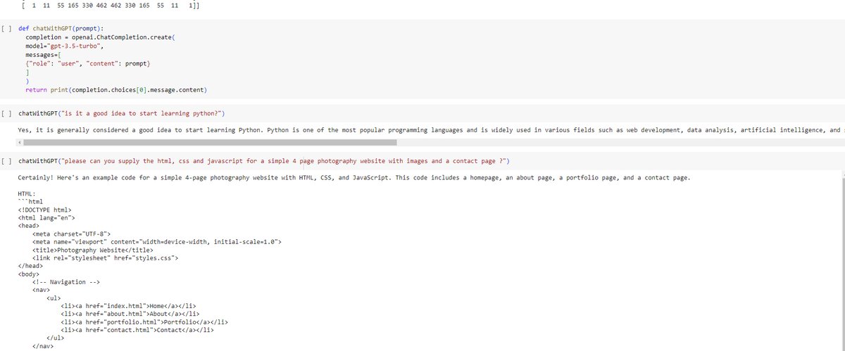 SteveGeoffrey69's tweet photo. Hi, I've been using the chatWithGPT facility on  Google Colab and have found it excellent for creating code and queries. Unfortunately  it now has an error code: AttributeError: module 'openai' has no attribute 'ChatCompletion'. Any ideas? Kind regards @OpenAI https://t.co/lMOPklJ4gq