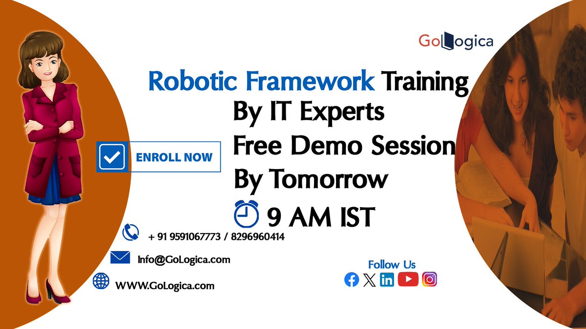 puman54499877's tweet image. Learn More About Robotic Framework by Attending Our Exclusive Free Demo Session
#gologica #robotics #RobotFramework #oracleframework #OracleExadata #SailPoint #sailpointtraining #Mulesoft #mulesofttraining #FreeDemo #freedemoclass #fressdemosession #FreeDemoClasses #okta