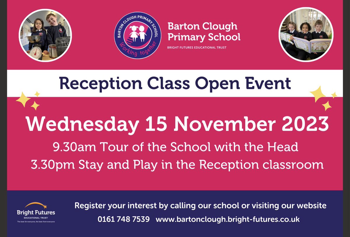 Just over a week to go until our Open Event! Come and have a look around Barton Clough and meet with our wonderful team of staff. #WeAreBrightFutures