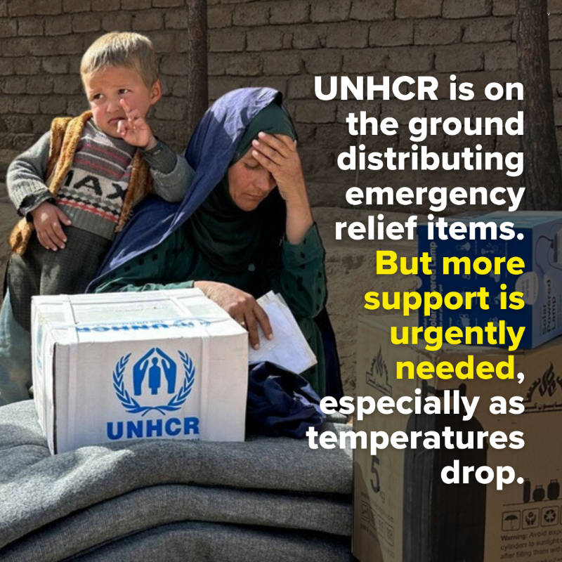 Refugees's tweet photo. One month after deadly earthquakes hit Afghanistan, survivors are struggling to recover.

Here’s why urgent support is needed.