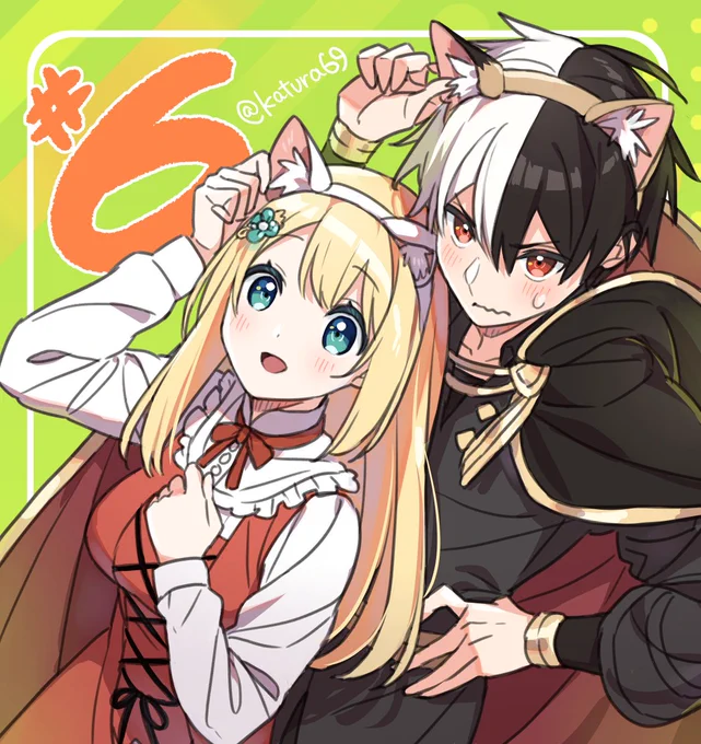 本日11月8日は TVアニメ #イケナイ教 第6話 放送&配信 初日です̖ '- 猫耳シャーロットとアレンを添えて。(まるで家ネコと野良ネコのよう) どうぞお楽しみに!