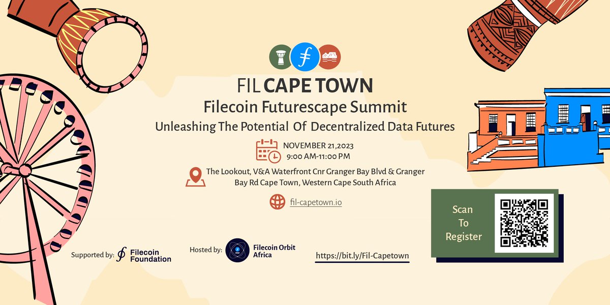 Hello ᑕᗩᑭE TOᗯᑎ! 🌟 We're excited to welcome our new followers, and we're extending a special invitation to all of you. Join us,@CapeTown, as our honored guests at the Filecoin Futurescape Summit. Discover more details and register here: fil-capetown.io @FilecoinKe