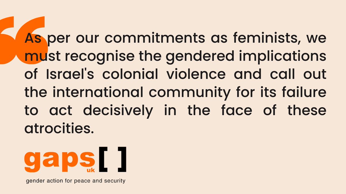 GAPS_Network's tweet image. &quot;As per our commitments as feminists, we must recognise the gendered implications of Israel&apos;s colonial violence&quot;

Read our updated secretariat statement on #Palestine and #Israel here: gaps-uk.org/gaps-secretari…