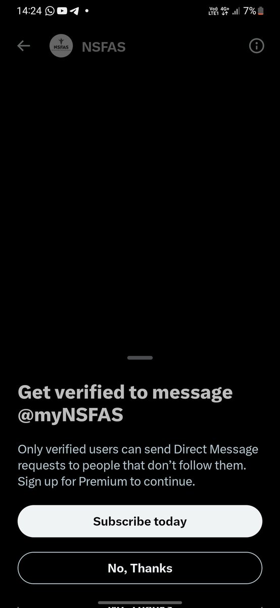 XMartez's tweet photo. @myNSFAS Unable to send a dm. https://t.co/CUon8yHa9e