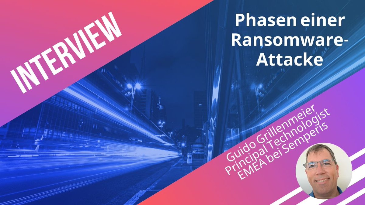 Phasen einer #Ransomware-Attacke

#Phishing klicken, #Malware laden, #AD verschlüsseln, Lösegeld zahlen?

Guido Grillenmeier von #Semperis im Interview mit Dr. Harald Karcher.

<a href="/SemperisTech/">Semperis</a> #Cybersecurity #ActiveDirectory #EntraID #AzureAD #Identity

youtu.be/4c97iKM-DCE?si…
