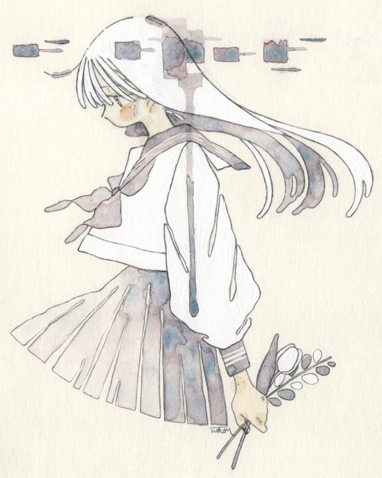 「leaf white flower」 illustration images(Latest)｜21pages