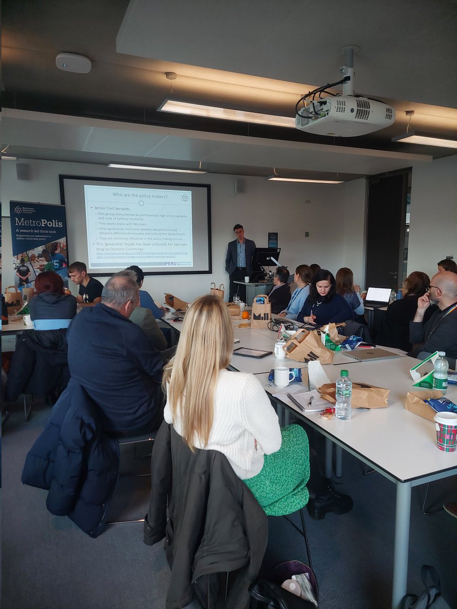 MetroPolis (@mcrmetropolis) on Twitter photo Packed house for Prof. Chris Fox's excellent 'Introduction to Policy Engagement' workshop 🤝
Great to see so many researchers from across the faculties interested in exploring the policy impact of their research 👍
<a href="/MMU_Research/">Research & Innovation at Manchester Met</a> <a href="/mmu_decentwork/">Decent Work and Productivity at Manchester Met Uni</a> <a href="/MMUPERU/">Policy Evaluation & Research Unit</a> <a href="/mcrmetribl/">Manchester Met RIBL</a> Packed house for Prof. Chris Fox's excellent 'Introduction to Policy Engagement' workshop 🤝
Great to see so many researchers from across the faculties interested in exploring the policy impact of their research 👍
<a href="/MMU_Research/">Research & Innovation at Manchester Met</a> <a href="/mmu_decentwork/">Decent Work and Productivity at Manchester Met Uni</a> <a href="/MMUPERU/">Policy Evaluation & Research Unit</a> <a href="/mcrmetribl/">Manchester Met RIBL</a>