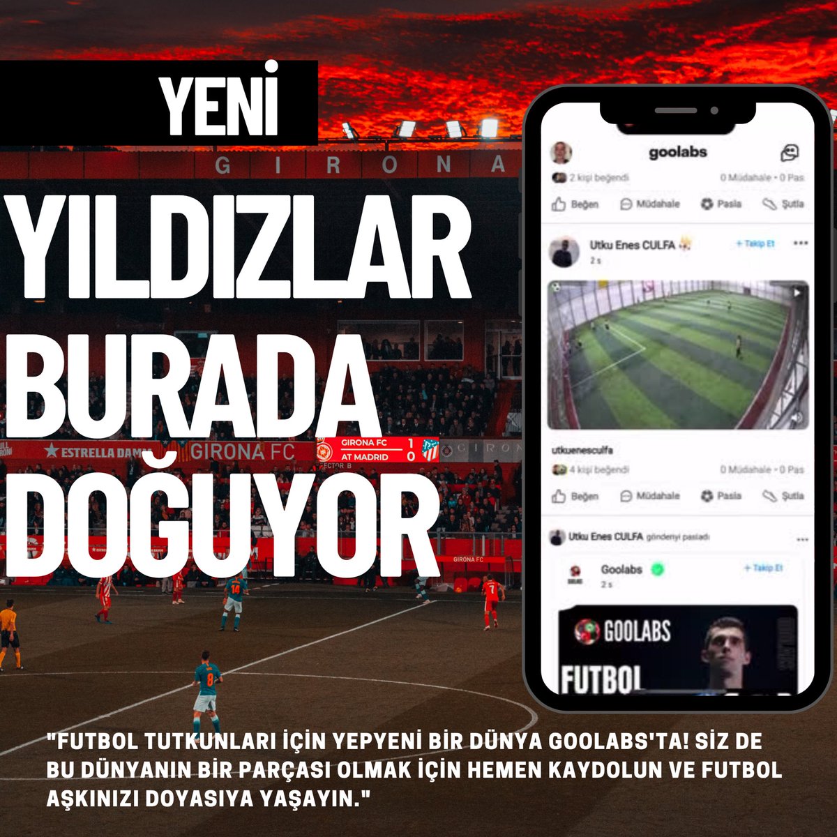 goolabstr's tweet photo. Goolabs'ta, futbol tutkunlarına ve yetenek avcılarına kendi futbol yeteneklerinizi sergileme fırsatı sunuyoruz. Sadece birkaç tıkla videolarınızı yükleyin, becerilerinizi gösterin ve futbol dünyasının ilgisini çekin.

#Goolabs #Futbol #Keşfet #AmatörFutbol #Yetenek #FutbolSevgi https://t.co/79SjlOdWAZ