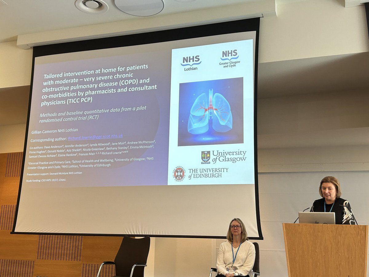 Our very own @Gill_Cameron23 speaking about her COPD research project at the @NHS_Lothian NMAHPPS research conference @NHSLothianPharm really interesting project that they hope to expand on. #lothianresearch2023