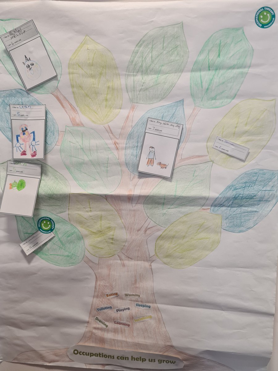 Our tree is growing, occupations and activities of daily life - the building blocks of life #OTweek23 @SCFT_OT #scftOccTherapyKids