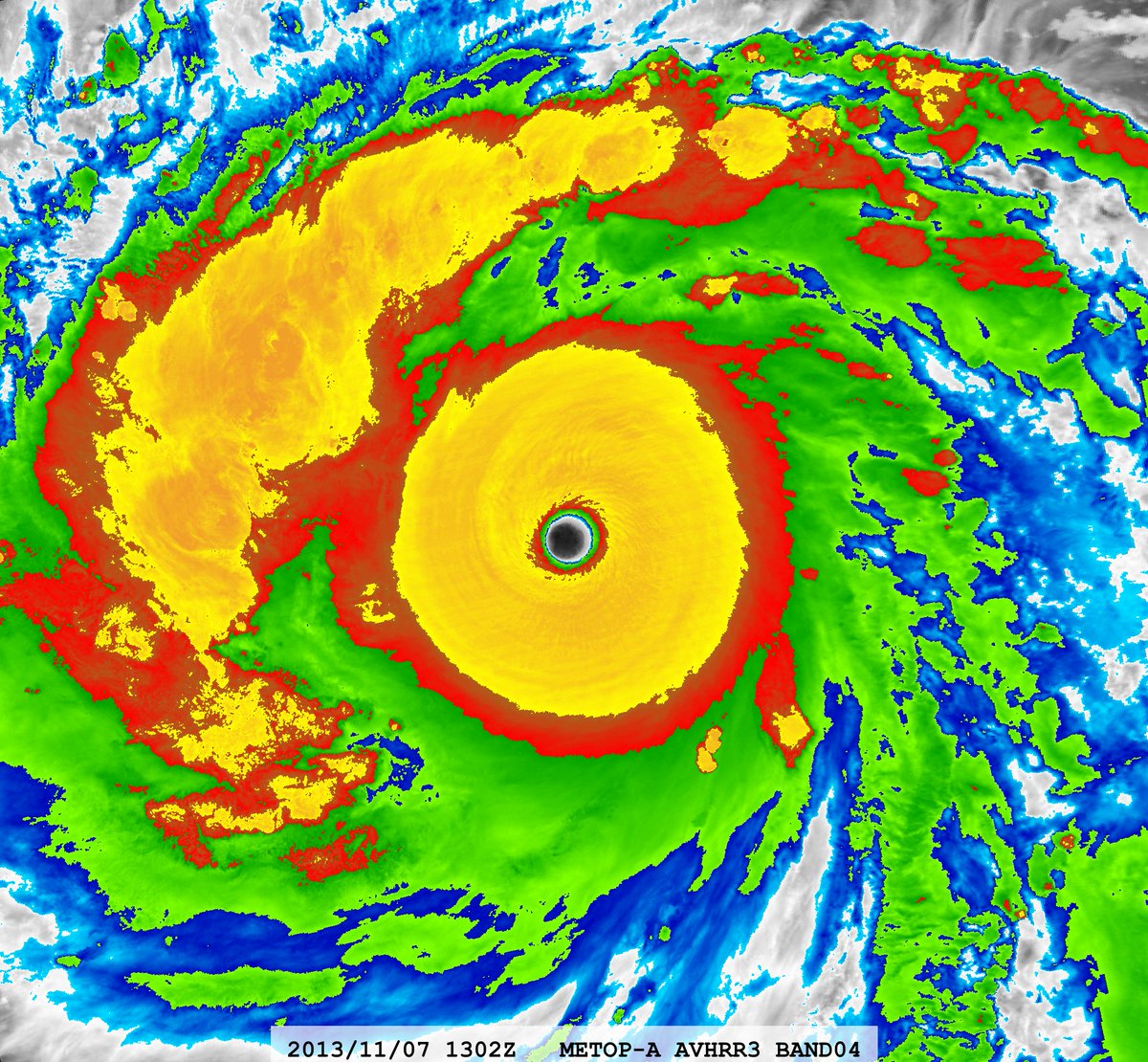 zeb199818's tweet photo. Super Typhoon #Haiyan 10-year Anniversary
#31W Super Typhoon #Haiyan
Satellite: #METOPA #AVHRR3
Time : 2013/11/07 1302Z
Eye Temp : 24.046 °C
Part 2 https://t.co/wBDsYFWBWq